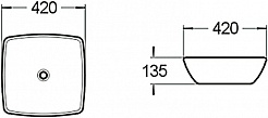 SantiLine Раковина накладная 42 SL-1044 белая – фотография-2